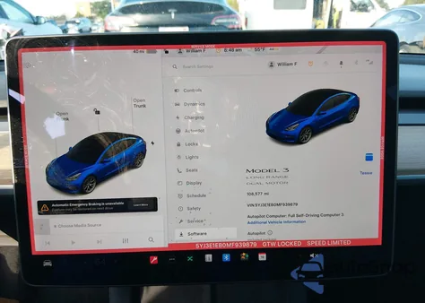 2021 Tesla Model 3 Long Range Dual Motor All-Wheel Drive z USA, uszkodzony, nr VIN 5YJ3E1EB0MF939879
